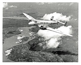 Rhodesia, 1939. SAA Junkers Ju-86 ZS-AGJ 'General David Baird' in flight over the Zambezi River.
