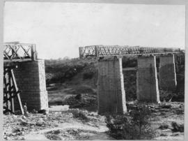 Bridge over the Vals River damaged during the Anglo_Boer War, being repaired.