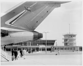 East London, 1970. Ben Schoeman airport. SAA Boeing 727 tail.