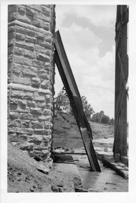 Standerton, 11 January 1945. Damaged Vaal River bridge after accident.