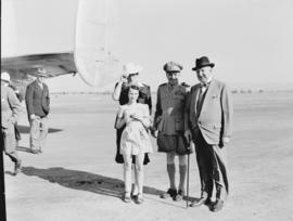 Johannesburg, September 1945. Palmietfontein. Arrival of BOAC Avro York G-AGNR with Minister Stur...