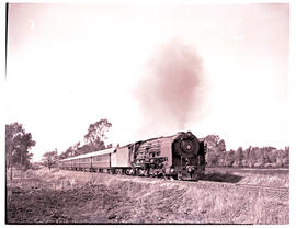 Johannesburg district, 1956. SAR Class 25NC with Blue Train.