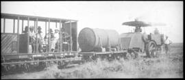 Dutton roadrail tractor RR1155 with SAR tank wagon Type 4-T-2 and SAR 'Garden Bench' passenger wa...