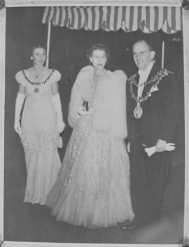 Cape Town, 21 April 1947. Princess Elizabeth attending a ball at the city hall on the occasion of...