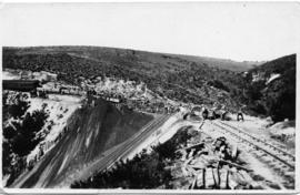 George district, November 1928. Washaway of large embankment being repaired near the Maalgaten br...