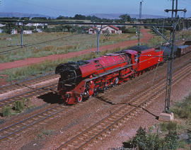Pretoria district. SAR Class 26 No 3450 'Red Devil' entering Rayton station.