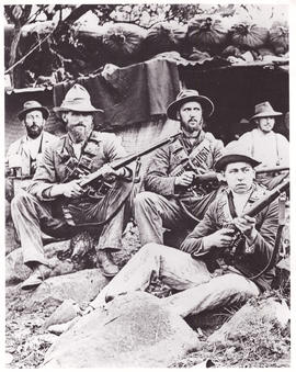 Circa 1900. Anglo-Boer War. Group of burghers (right).