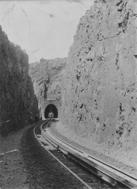 Waterval-Boven. The western portal of the train tunnel on the original NZASM railway alignment, w...