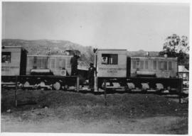 Okiep - Port Nolloth narrow gauge railway. Two locomotives of the O'kiep Copper Company Limited b...