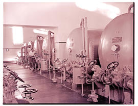 "Bloemfontein, 1948. Power station filtration plant, water being tested."