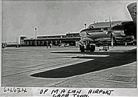 Cape Town, 1956. DF Malan airport. Note Douglas DC-7B ZS-DKD with 'Dromedaris' on left side with ...