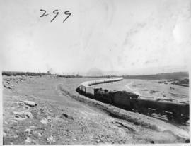 Eastern Cape, March 1947. Royal Train being drawn by SAR Class in barren open veld.