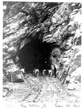 George district, circa 1912. Construction of No 2 tunnel in Montagu Pass.