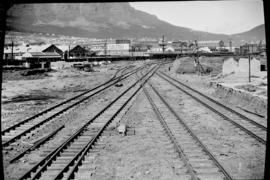 Cape Town. Railway lines leading into main station.