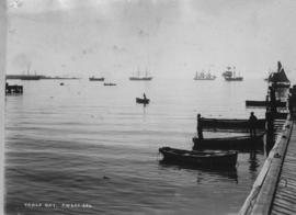 Cape Town. Table Bay Harbour with jetty showing partly in foreground. (JW&Co)