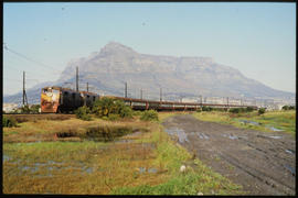 Cape Town, 1985. Passenger train departing.
