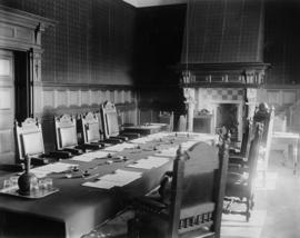 Bloemfontein, May and June 1899. Room at the railway offices where conference was held with Presi...