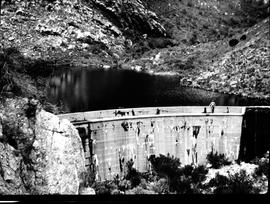 Caledon, 1928. Dam with curved concrete wall.