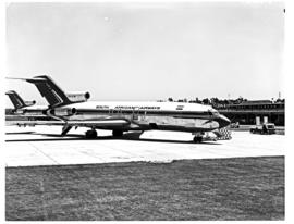 Port Elizabeth, 1968. HF Verwoerd airport. SAA Boeing 727 ZS-DYM 'Tugela'.