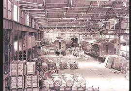 Johannesburg, 1937. Electrical locomotive workshop at Braamfontein.