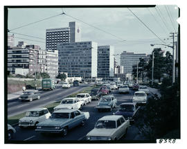 Johannesburg 1966. View of Braamfontein with Jan Smuts Drive in foreground. [King]