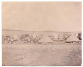 Circa 1900. Anglo-Boer War. 'Wagenlager T***spruit'.
