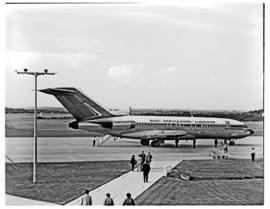 East London, 1970. Ben Schoeman airport. SAA Boeing 727 ZS-SBD 'Oranje'.