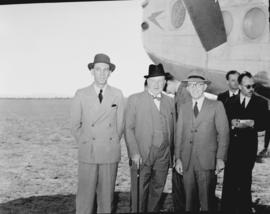Johannesburg, September 1945. Palmietfontein. Arrival of BOAC Avro York G-AGNR with SAR General M...