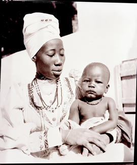 Namibia, 1937. Daughter of Herero chief and baby.