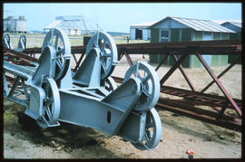 Richards Bay, 1978. Parts of harbour crane to be assembled at Richards Bay Harbour. [Willem van d...