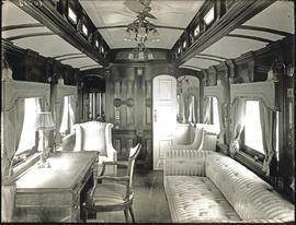 
Interior showing lounge of SAR saloon coach No 1 for the Duke of Connaught Royal Tour. See SARM ...