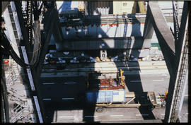 Durban, 1983. Crane at work in Durban Harbour container terminal.