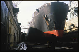 East London, 1983. Suction dredger 'HR Moffatt' in Buffalo Harbour graving dock.