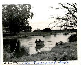 Bredasdorp district, 1955. Rowboat on the river.