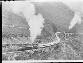 George district, 24 February 1947.  Royal Train with SAR Class GEA Garratt No 4024 (leading) and ...