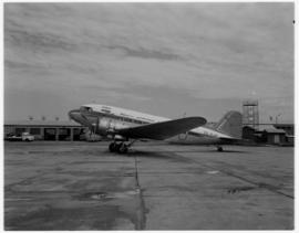 Johannesburg, February 1970. Douglas DC-3 ZS-DJB 'Simonsberg' at Jan Smuts Airport.