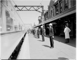 Pietermaritzburg, 18 March 1947. Royal Train arrives at railway station.