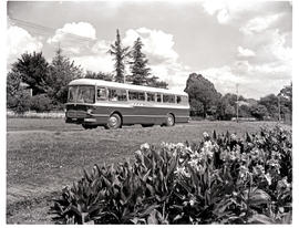 Johannesburg, 1965. SAR Mercedes Benz tour bus No MT16931 at Emmarentia Dam.