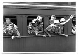 Pretoria, 1942. Departure of troop train from Roberts Heights.