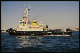 Port Elizabeth, July 1981. SAR tug 'PJC Du Plessis' in Port Elizabeth Harbour. [Jan Hoek]