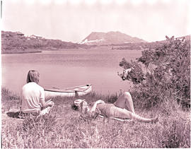 "Hermanus, 1976.    Relaxing next to the river."