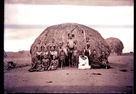 "Eshowe district, 1929. Zulu family in front of hut."