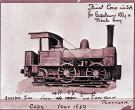 First locomotive in South Africa for Cape Town Railway and Dock Company.