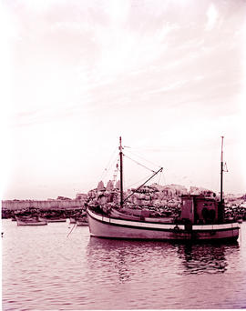 "Hermanus, 1966. Boat near harbour."