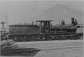 Cape Town, 1880. CGR 1st Class 4-4-0 No 35 Wynberg Express at Salt River.