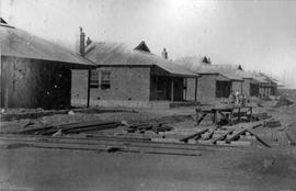 Beaufort West. Railway workmen's cottages under construction.