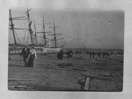 Port Elizabeth, 30 August and 1 September 1902. Aftermath of a storm in Algoa Bay with debris and...