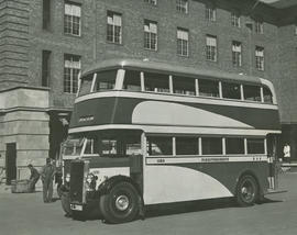 Johannesburg, 1938. SAR Leyland TD5 double-decker bus No 1129.