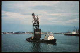 Durban, July 1974. Floating crane in Durban Harbour. [S Mathyssen]