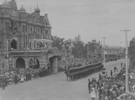 Pietermaritzburg, 18 March 1947. Street parade at Town Hall.